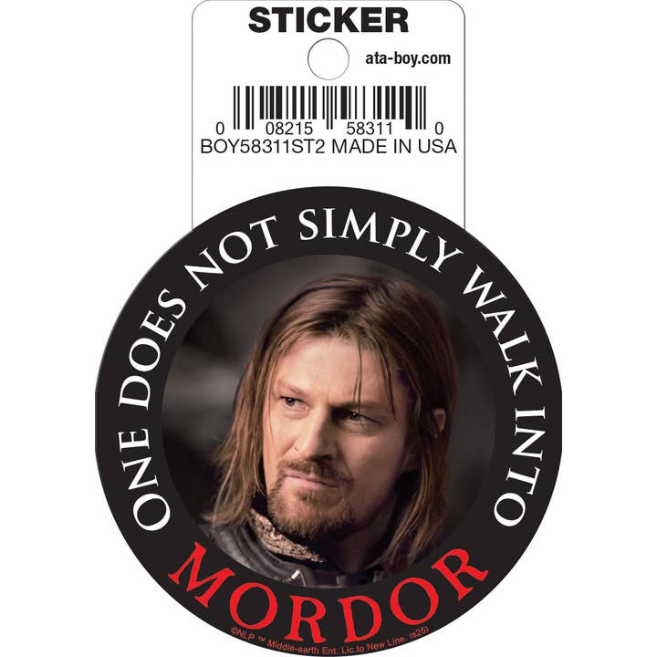 Lord of the Rings Boromir Walk Into Mordor Die Cut Sticker for wholesale by Ata-Boy