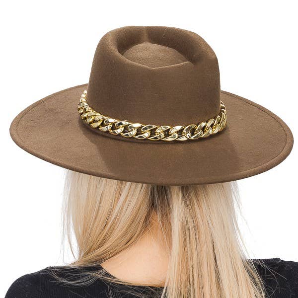 Cap Zone – Großhandel Fedora-Hut – Damen – Große, kubanische Rancher-Mütze mit Knitterfalten und breiter Rancher-Kette1