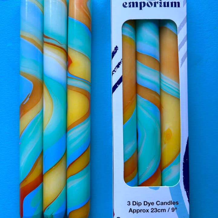 The Colour Emporium - Vente Bougies/bougeoirs coniques - JUPITER - MARBRÉ2