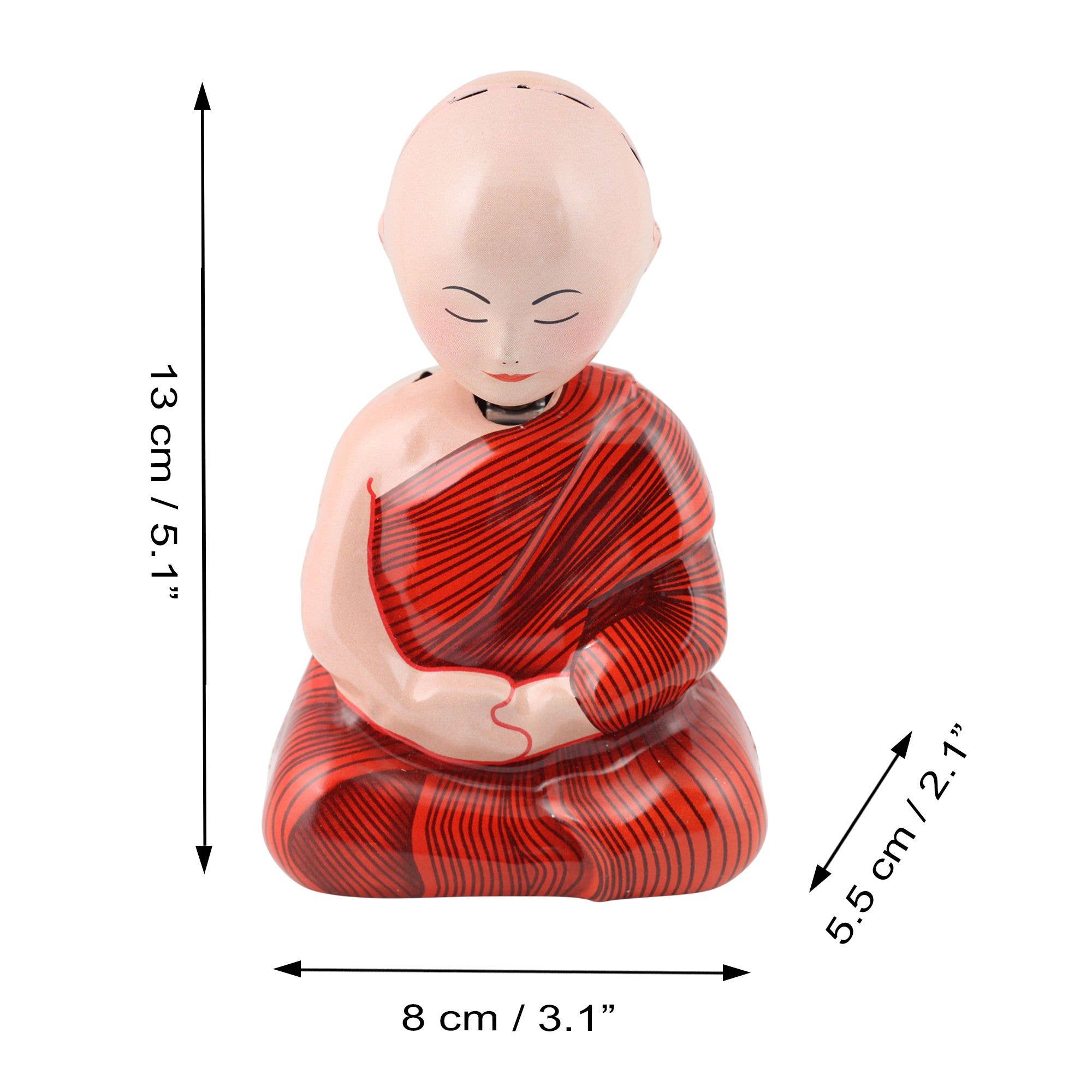 Tribal Trade GmbH - Wholesale Classic Toy - Kids - Praying Monk Meditation Buddha Bobble Head Tin Toy4