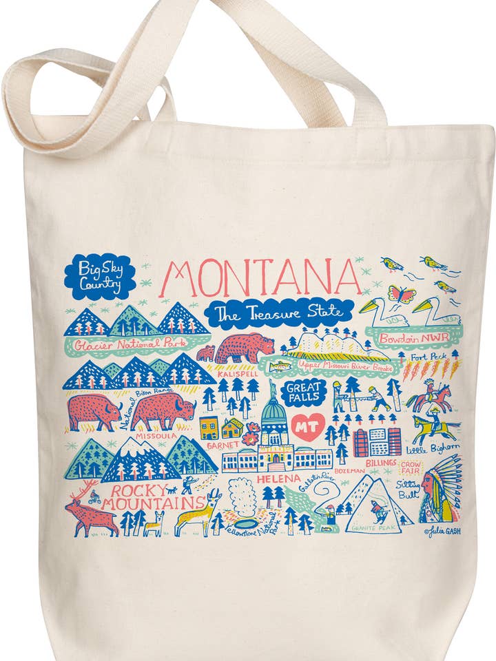 Montana Boutique Map Art Tote for wholesale by Morado Designs