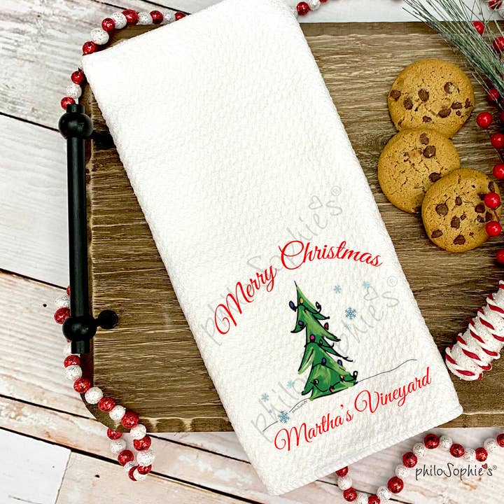 Weihnachtsbaum, Waffeltuch - gratis Namedrop für den Großhandel von philoSophie's Stationery & Gifts