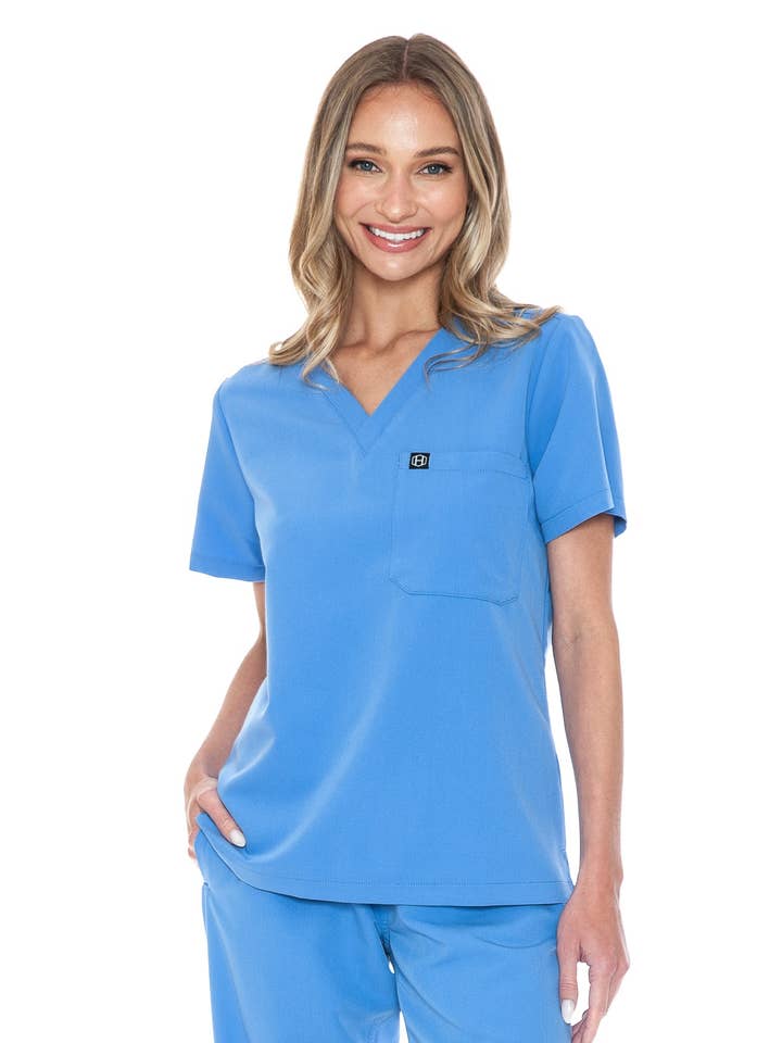 Ceil Blue - Women's Basic Scrub Top for wholesale by Humble