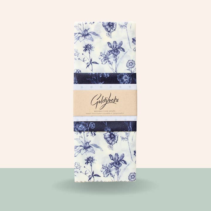 Goldilocks Goods - Wholesale Food Storage Wrap/Bag - Reusable Beeswax Food Wraps: Vintage Botany Set of 37