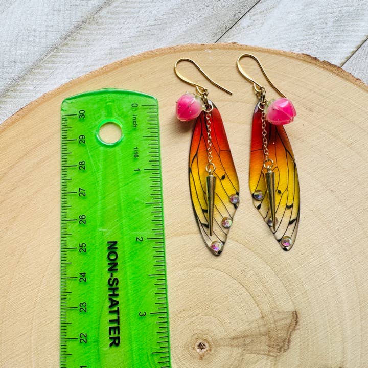 Same Sunset Design – wholesale Dangle earrings – Butterfly & Fairy Wing Punk Witchy Goth Earrings