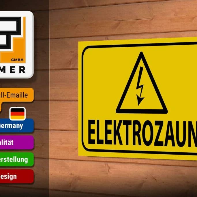Femer - Wholesale Sign - wooden sign notice 18x12cm electric fence warning sign caution sign wooden sign2