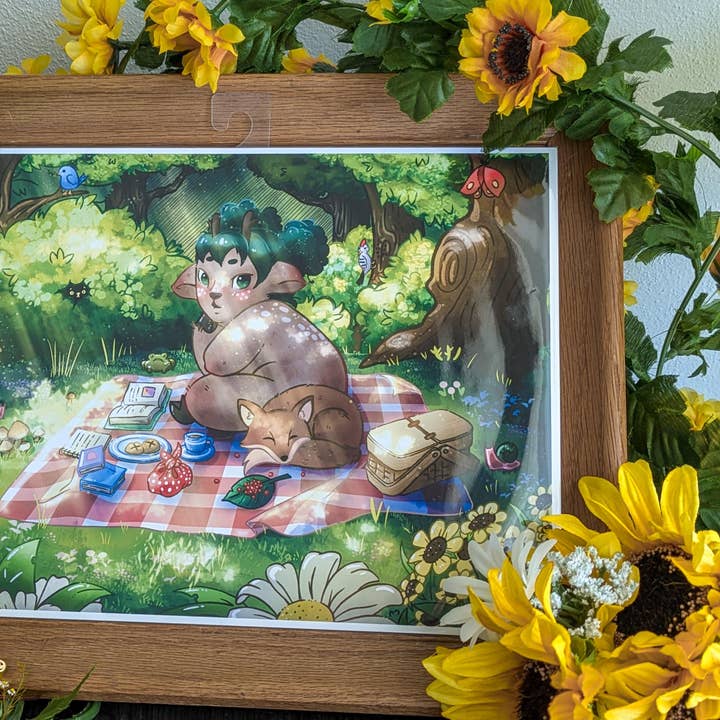 Impression d'art de pique-nique faon : Décor fantaisiste inspiré de Ghibli pour la vente par Witchbriar Cottage