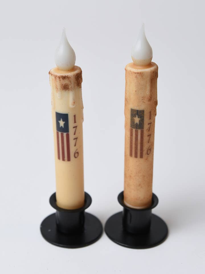 Bougie effilée à minuterie LED drapeau 1776 pour la vente par LMS Wholesale