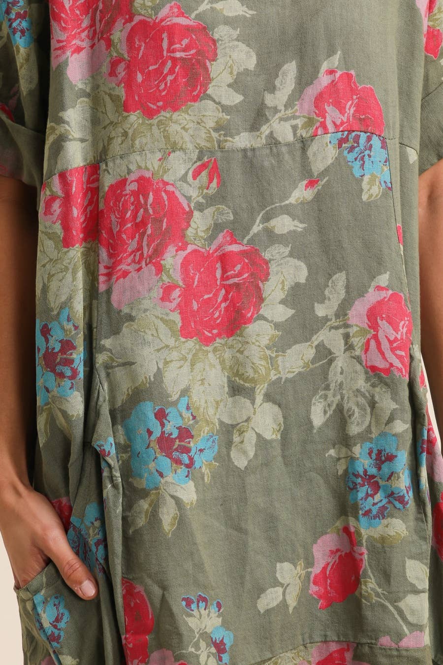 la maison des fibres naturelles – wholesale Klänning - Dam – Klänning i 100 % linne med blommönster 324023