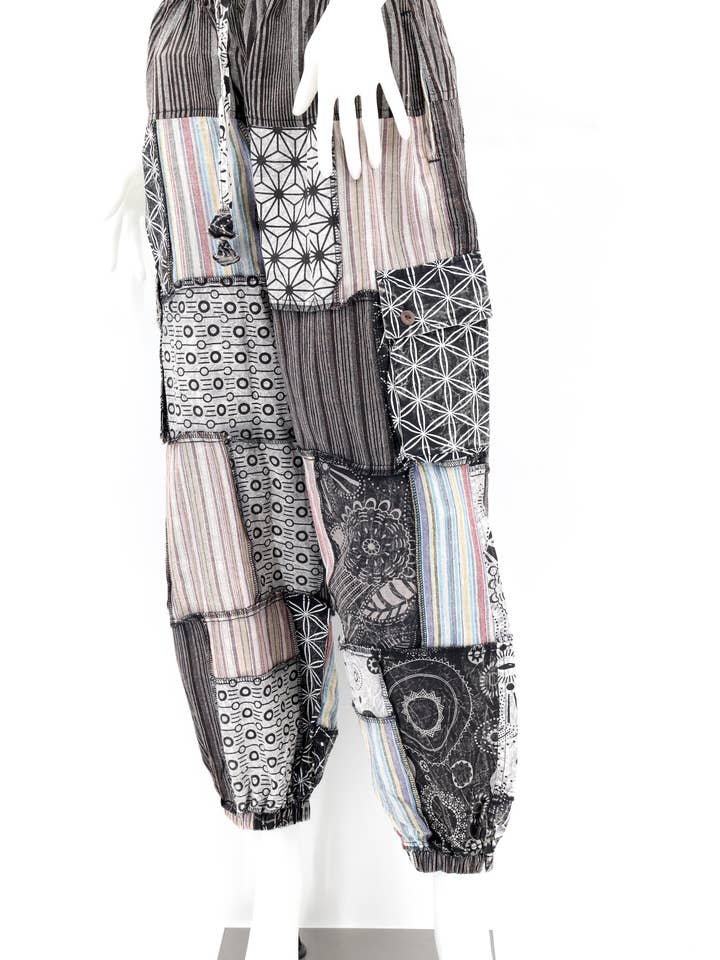 Himalaya Handmade - Wholesale Pants - Unisex - Cotton Hippie Handmade Harem Geometric Print Patchwork Lightweight Bohemian Pants2