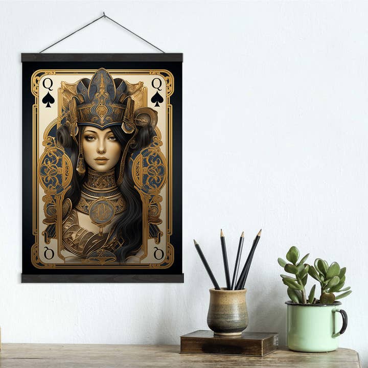Arttique - Artistry Canvas Prints - Wholesale Art print - Elegant Queen of Spades Canvas Wall Art Print4