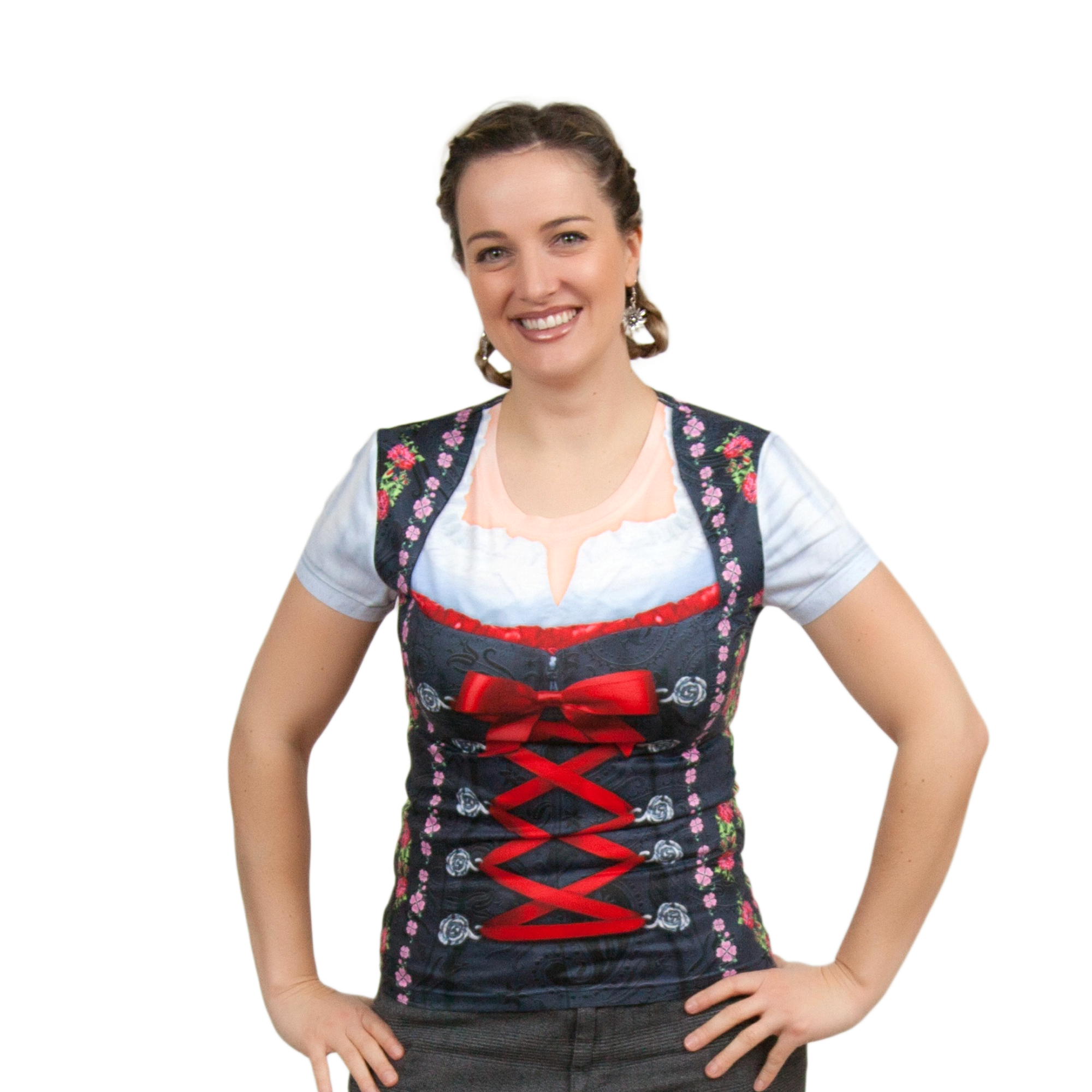 European Heritage Gifts - Wholesale Costume - Women's - Oktoberfest Costume Dirndl Realistic Faux Edelweiss Shirt0