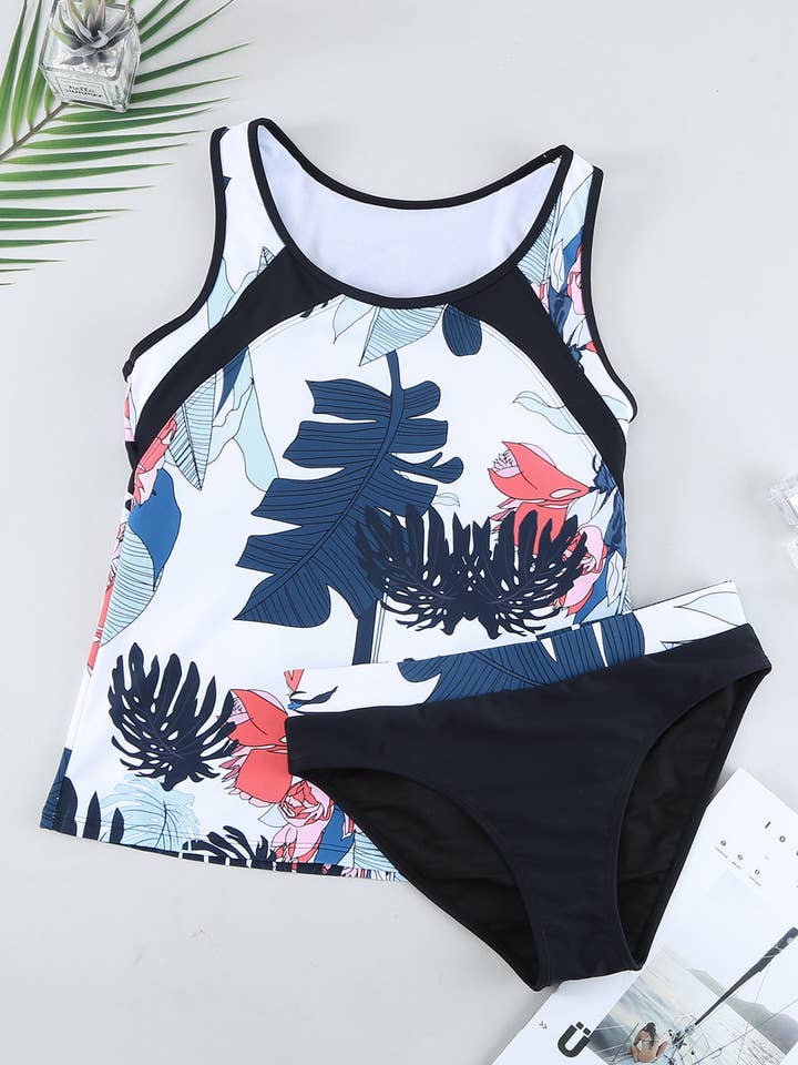 Kustom Kreations Goods - Wholesale Two Piece Swimsuit - Women's - Printed Wide Strap Tankini Set