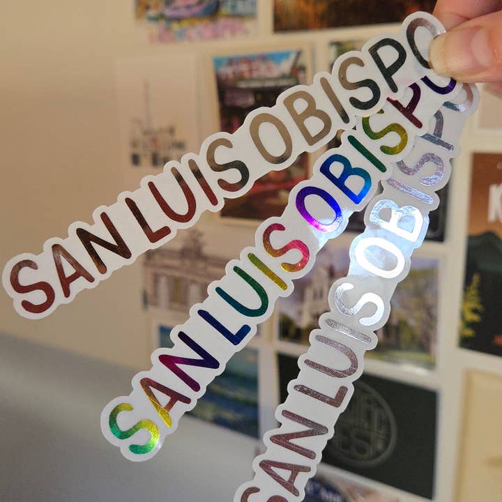Autocollant transparent San Luis Obispo pour la vente par Lucky Dog Design Co.