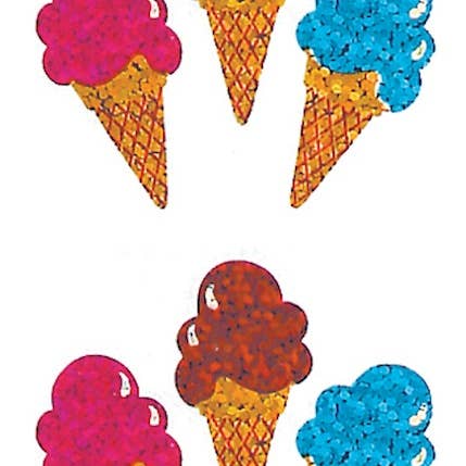 Ice Cream Cones Stickers - Prismatic for wholesale by Jillson & Roberts