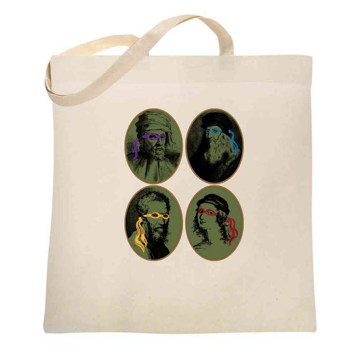 Sac fourre-tout amusant Parody Ninja Artists de la Renaissance italienne pour la vente par Pop Threads
