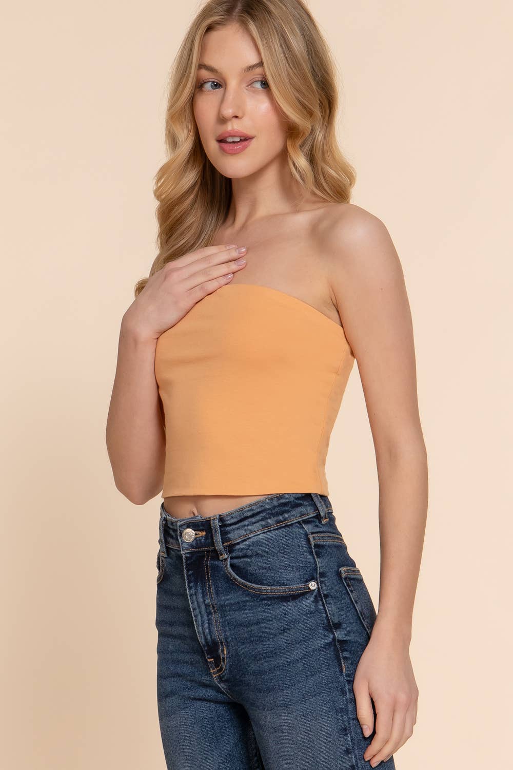 42POPS - Vendita all'ingrosso Top in maglia - Donna - Top corto aderente in cotone e spandex11