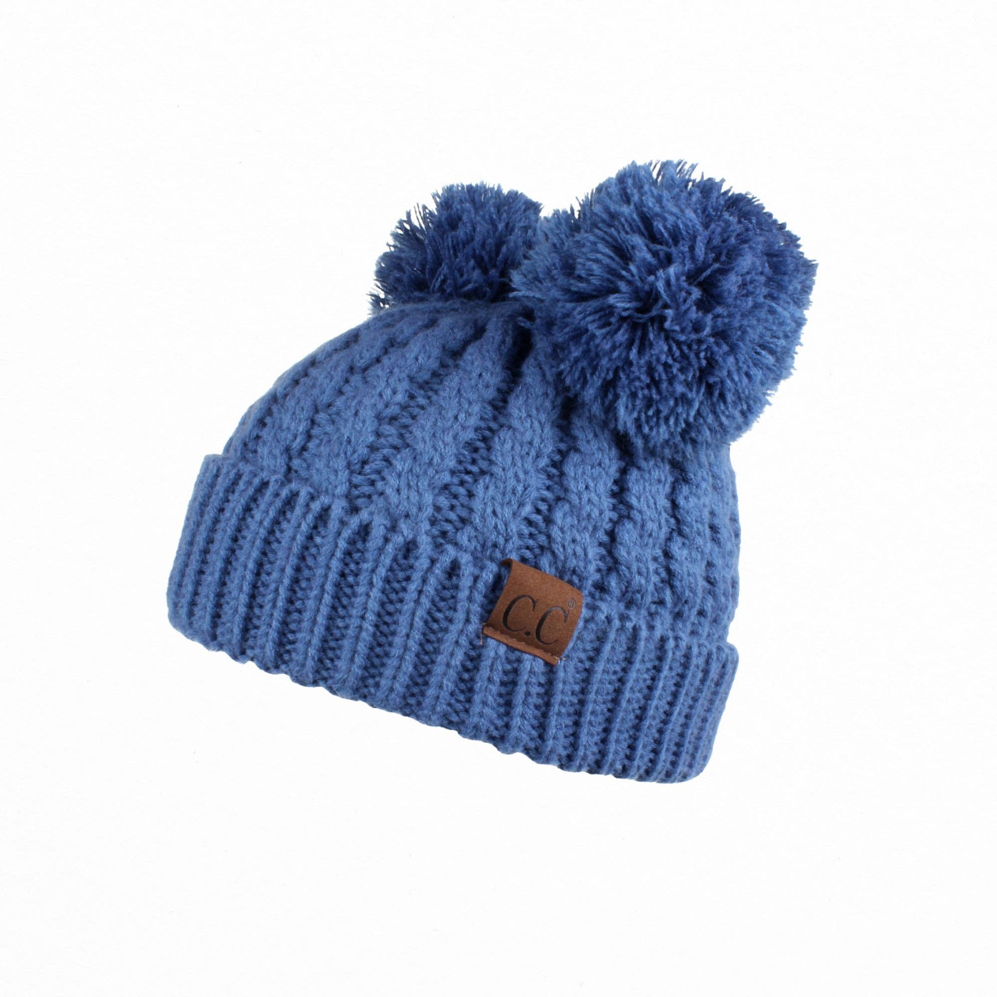 Truly Contagious - Wholesale Beanie - Kids - CC Kids Double Pom Beanie KIDS-24 HAT-609