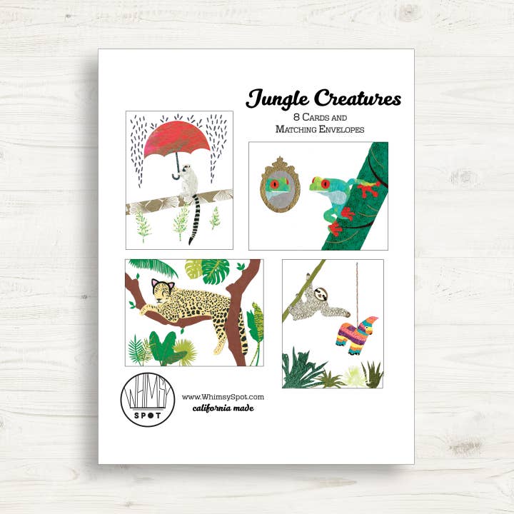 Djungel varelser kort set för wholesale av Whimsy Spot