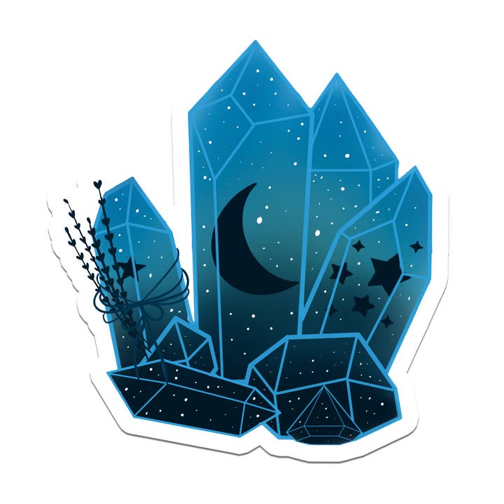 Blue Crystal | Magic | Witch | Waterproof Sticker | 2.6" for wholesale by Rebel and Siren Stickers