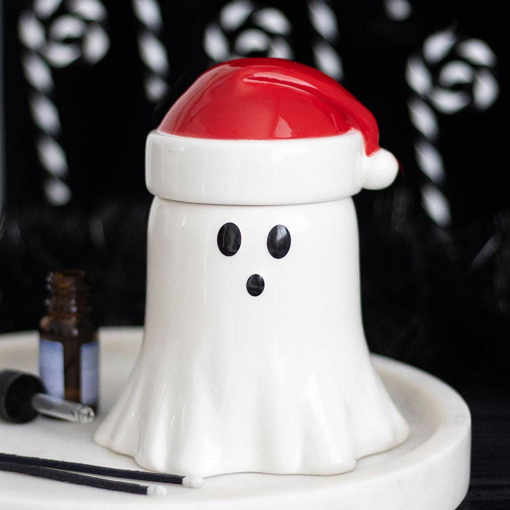 Something Different Wholesale - Wholesale Wax Warmer - Christmas Ghost with Santa Hat Oil Burner and Wax Warmer0