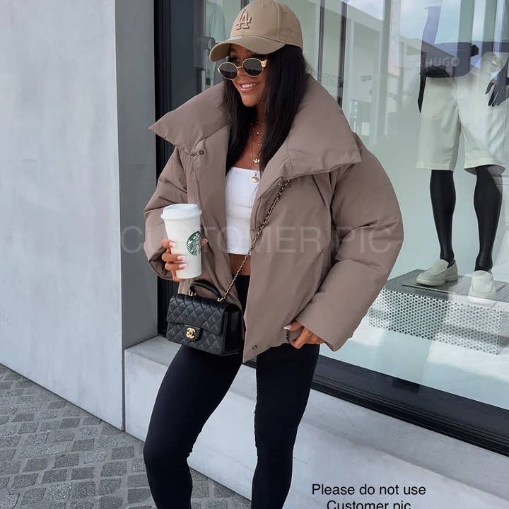 CASACO CURTO ACOLCHOADO TAUPE - FC7616-32 por atacado de Copperose