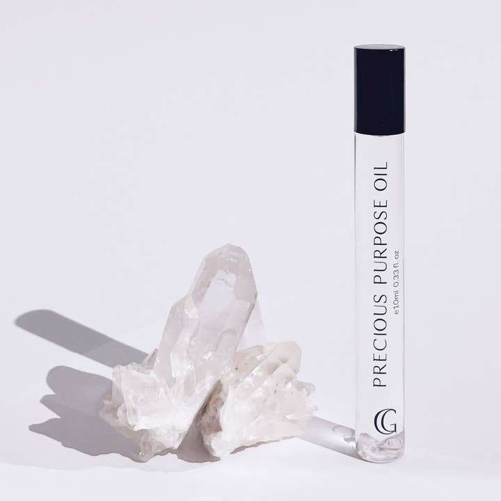"Omni" (Clear Quartz) Precious Purpose Oil Roller for wholesale by The Little Gifter Co.