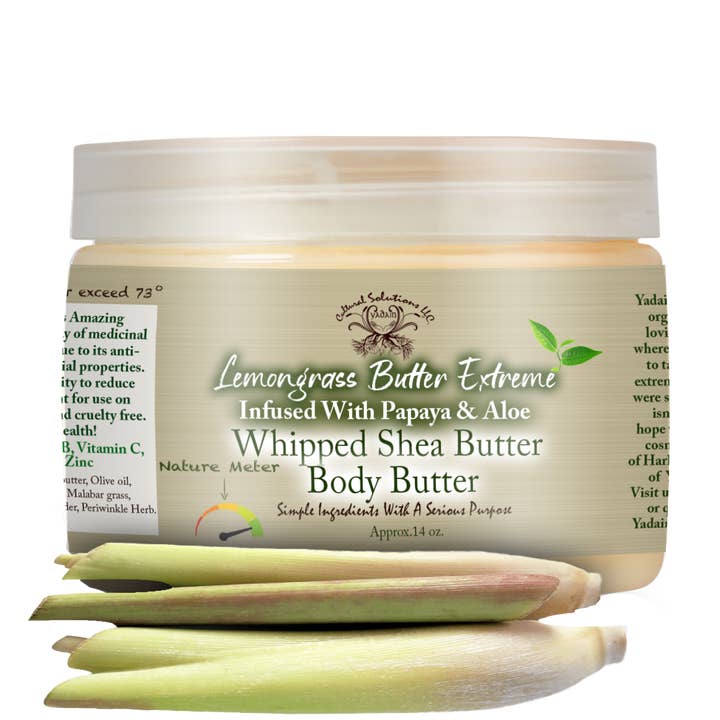Beurre corporel au beurre de karité fouetté au beurre de citronnelle Extreme pour la vente par Yadain Cultural Solutions LLC.