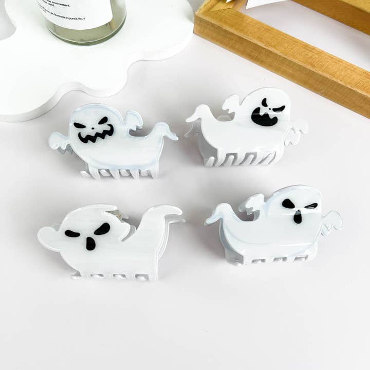 Halloween White Ghost Hair Claw Clip for wholesale by mildstyles