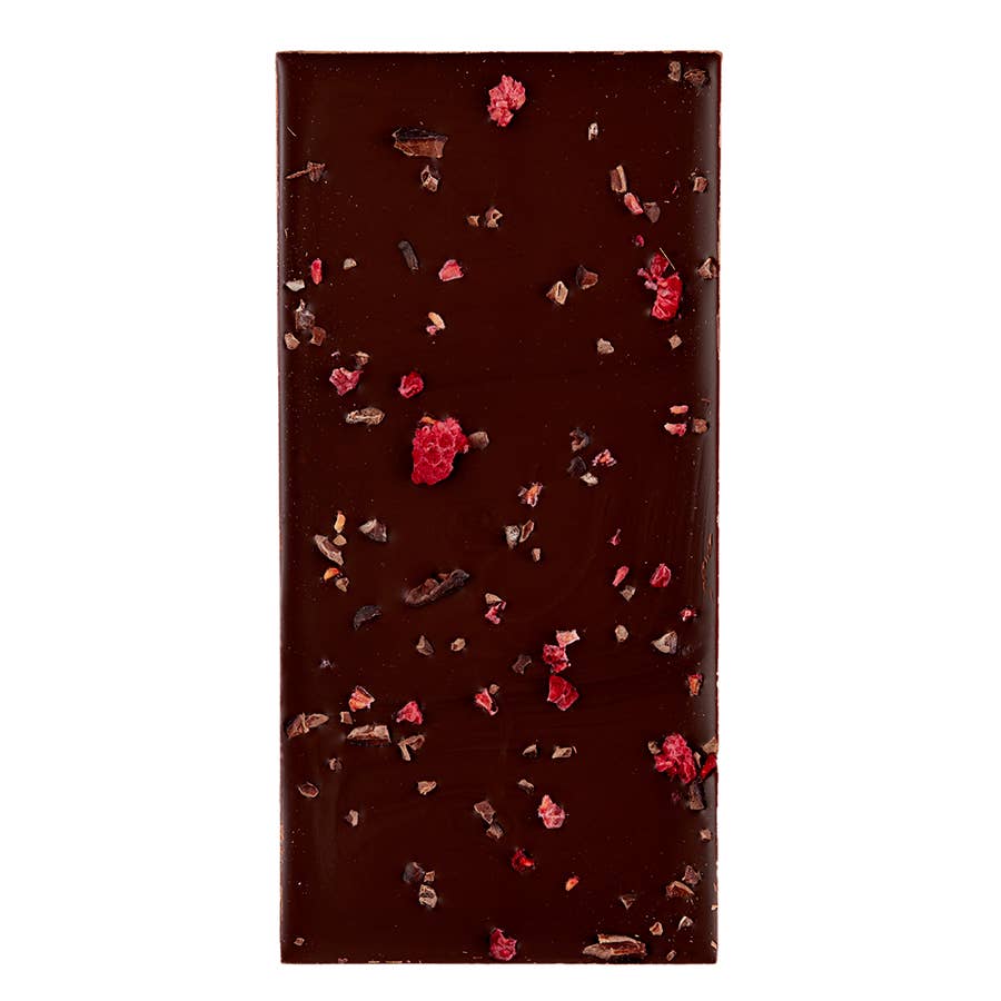 Xocolatl Small Batch Chocolate - Wholesale Chocolate Bar - Ripple Effect: 60% dark chocolate with raspberry & nibs2