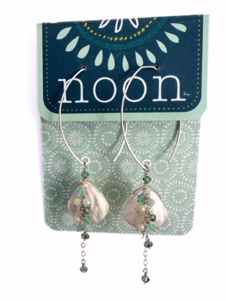mother of pearl vine earrings for wholesale by noon designs