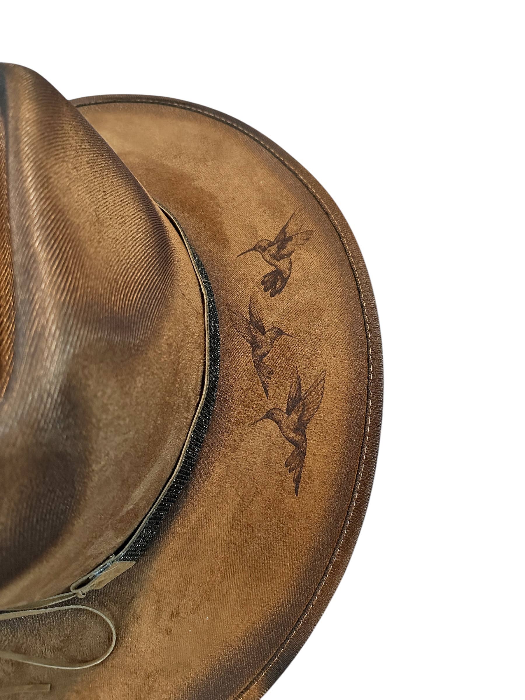 Wild Indigo - Wholesale Cowboy Hat - Unisex - Hummingbird Magnolia Burnt Hat 1
