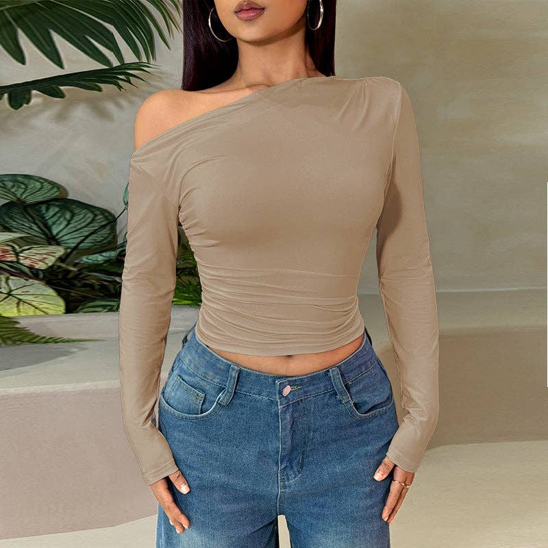 safistyle - Wholesale Knit Top - Women's - Off-Shoulder Slim Long Sleeve Top for Women3