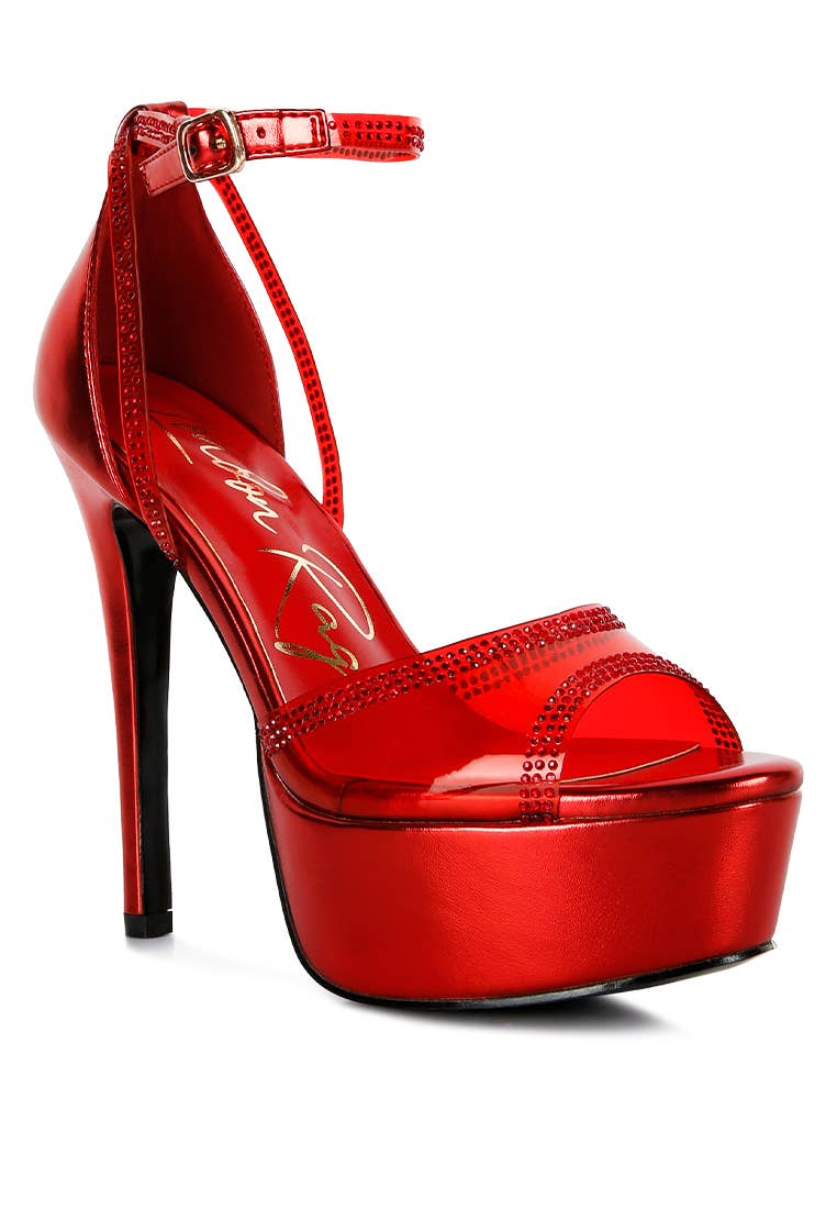 Rag Company - Wholesale Platform Heels - Women's - Cinderella Rhinestones Embellished Stiletto Platform Sandals5