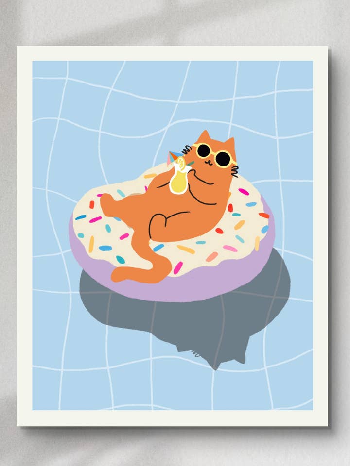 "Just Donut Care" Matted Print for wholesale by Angela Wan Art