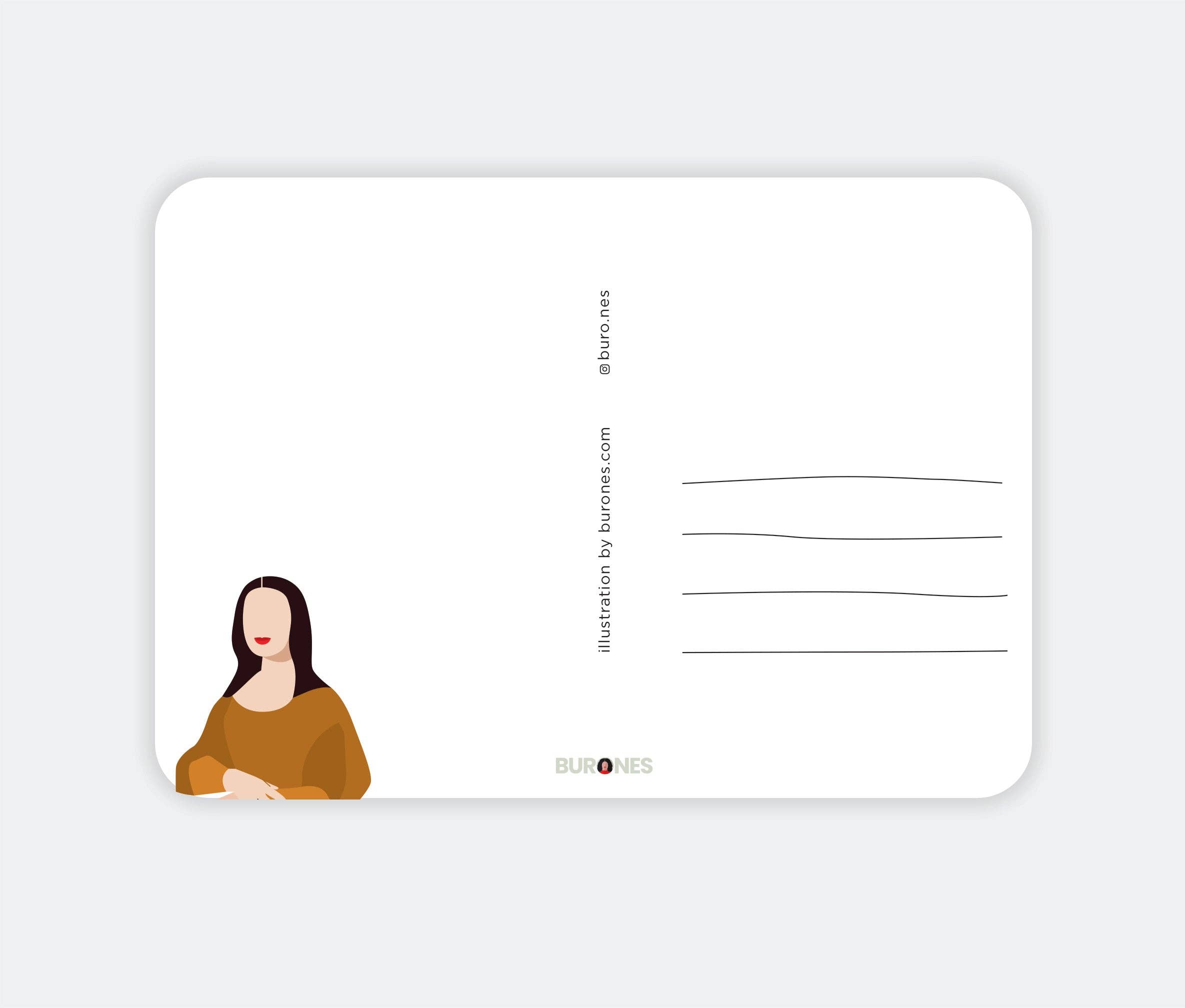 Burones - Wholesale Postcard - Kaart Mona Lisa1