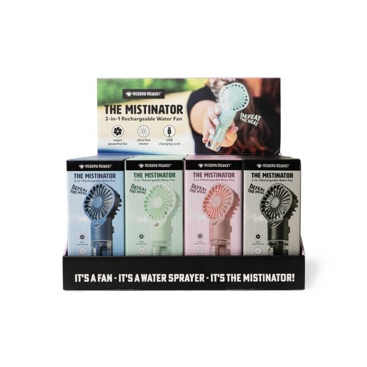 DM Merchandising – wholesale Elektrisk handfläkt – Modern Monkey The Mistinator 2-i-1 uppladdningsbar vattenfläkt