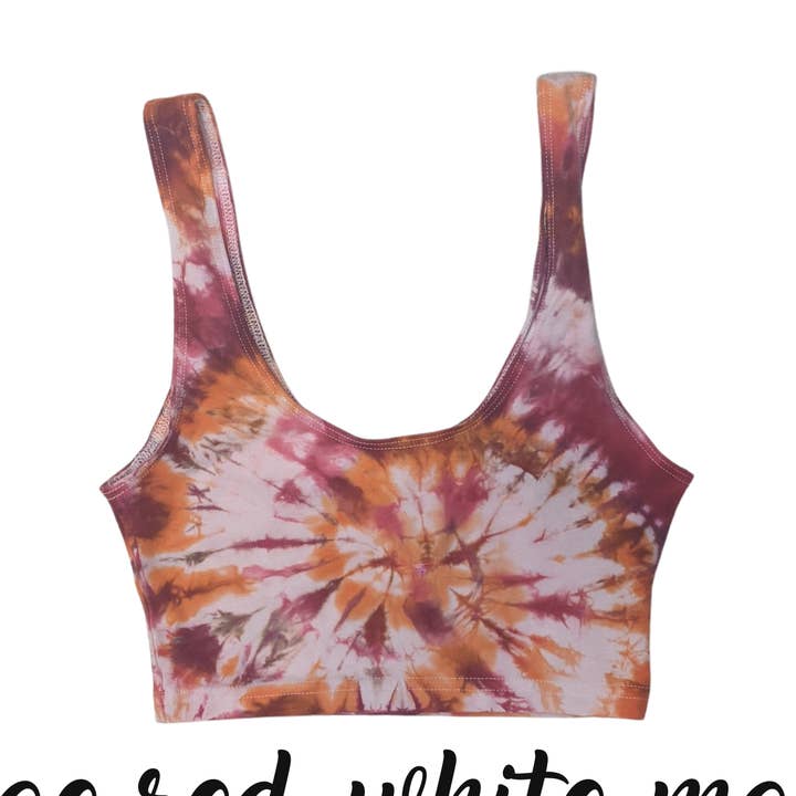 Débardeur Tie-Dye Crop Top : Warm Spiral pour la vente par Dizzy Dyes, LLC