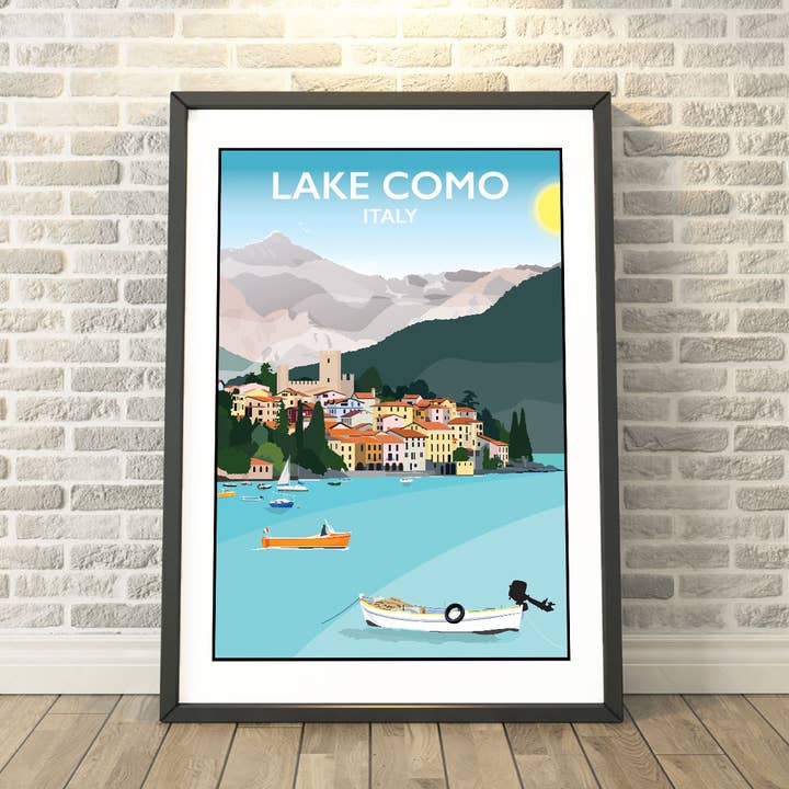 Impresión del Lago de Como, Italia, Paño de Cocina, Tarjetas y Regalos para venta al por mayor de Tabitha Mary
