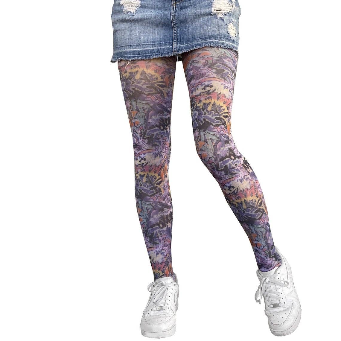 Malka Chic - Wholesale Tights - Women's - Street Art Patterned Tights for Women1