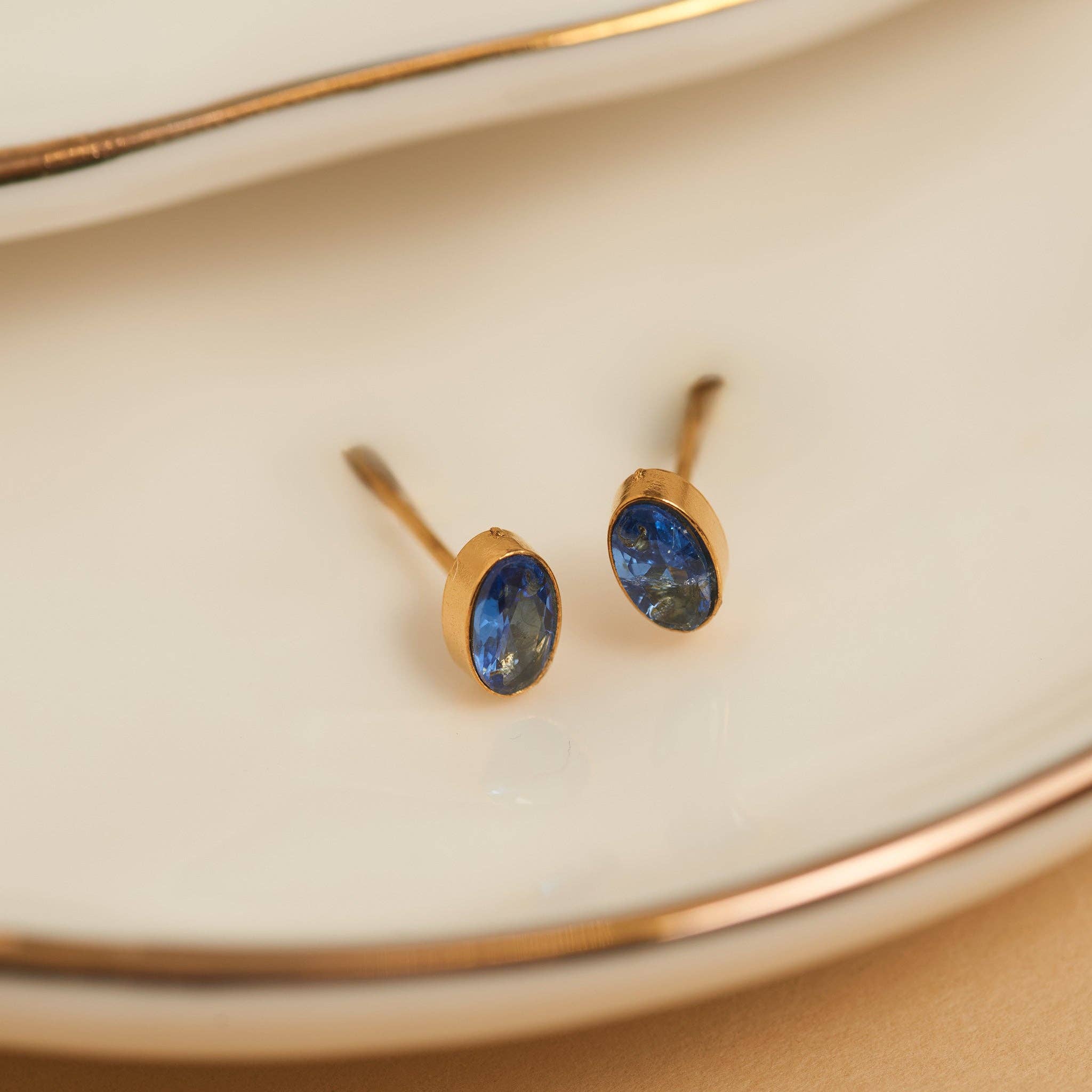 Elsie & Zoey - Wholesale Stud/Post Earrings - Waterproof Earring Narelle Oval Cubic Zirconia 18K Gold Stud3