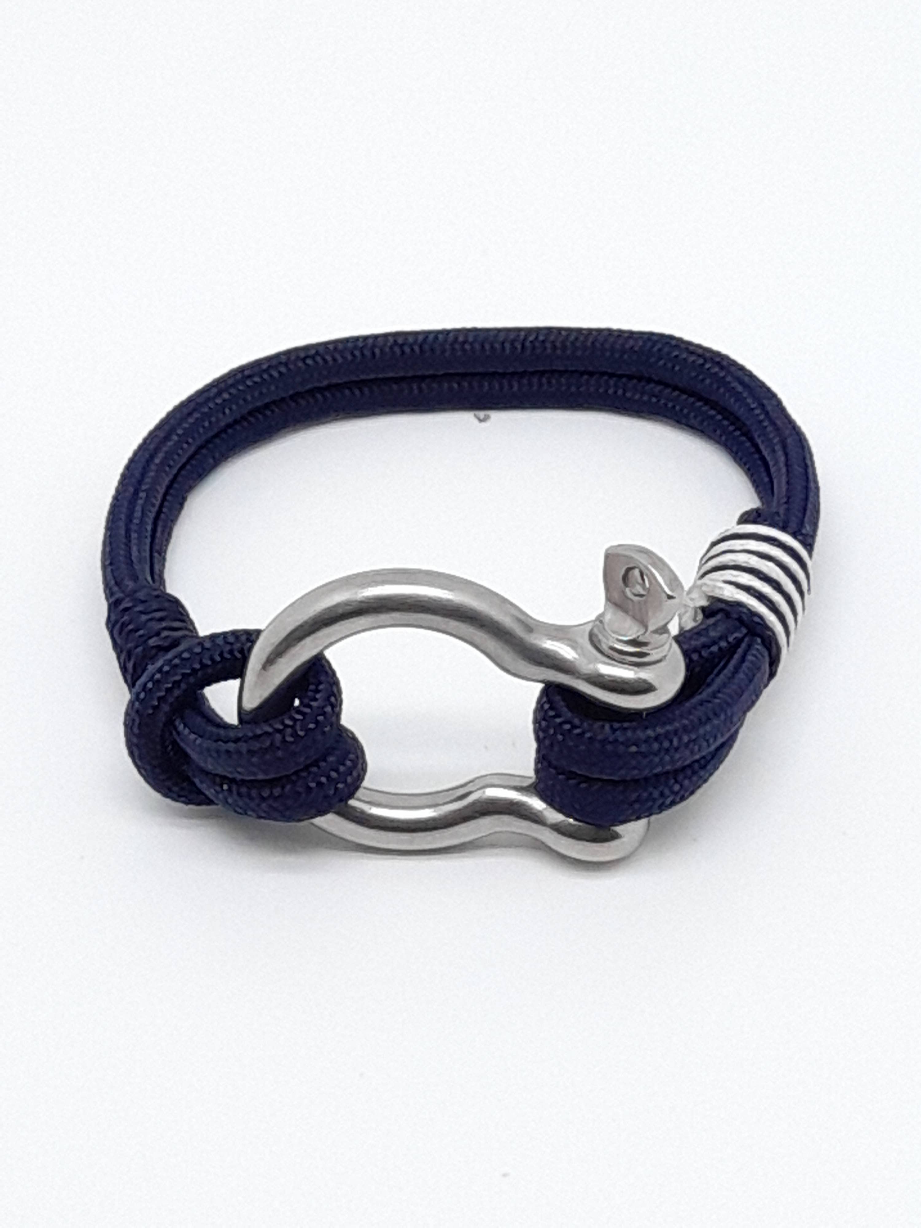 marenostrum créations - Vendita all'ingrosso Bracciale in tessuto/intrecciato - Bracciale navy in acciaio inox3