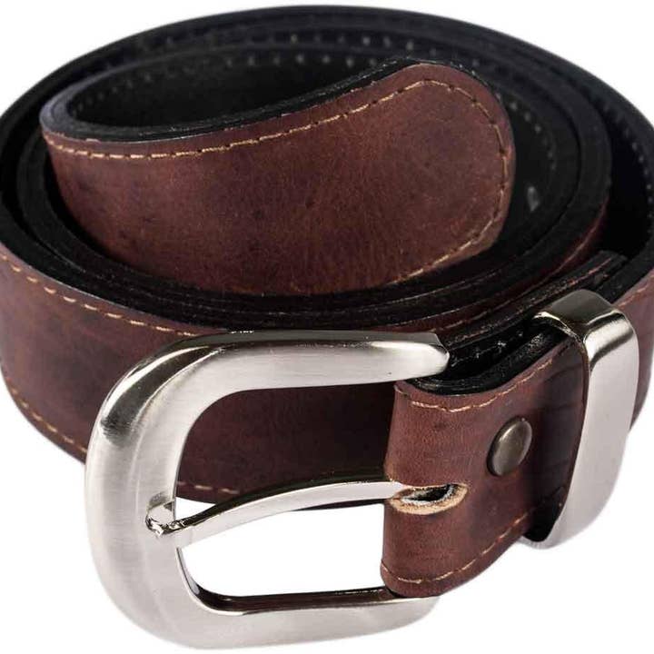 Atitlan Leather - Vente Ceinture – unisexe - Ceinture porte-monnaie en cuir brun lisse2