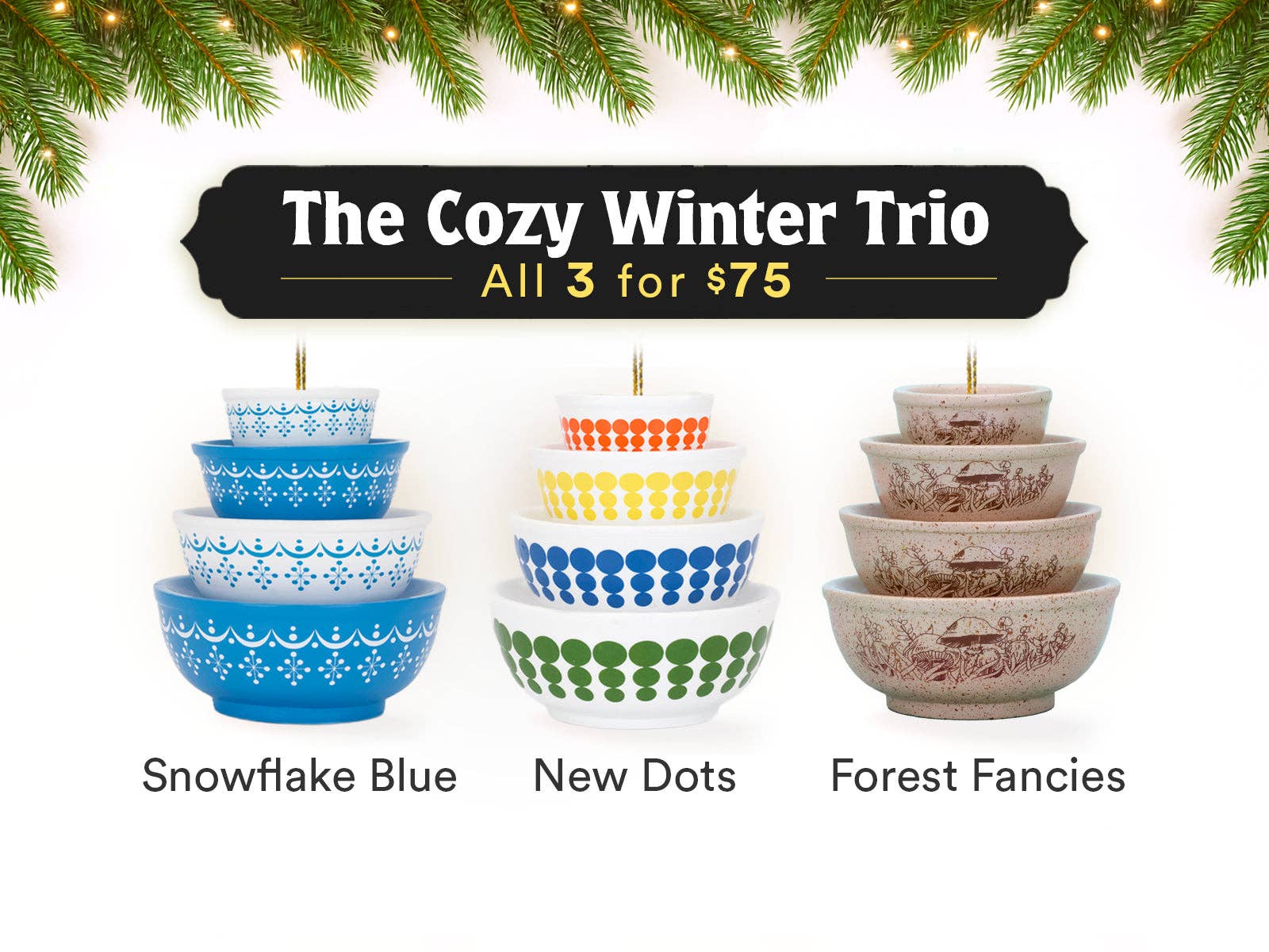 Twinkltoast - Vente Objets de décoration - Ornement de Bol Inspiré de Mini Pyrex | Décor de Noël Rétro13