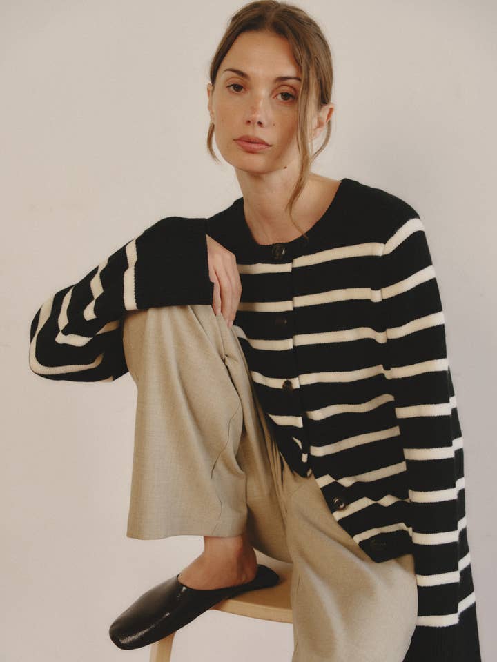 The Cindy Cardigan | Striped Knit Cardigan for wholesale by MOD REF