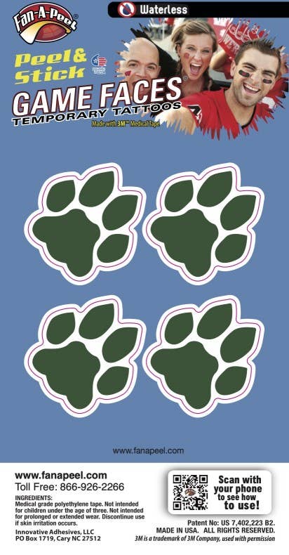 Fanapeel / Gamefaces - Wholesale Temporary Tattoo - Ohio University Game Faces® Temporary Tattoos0