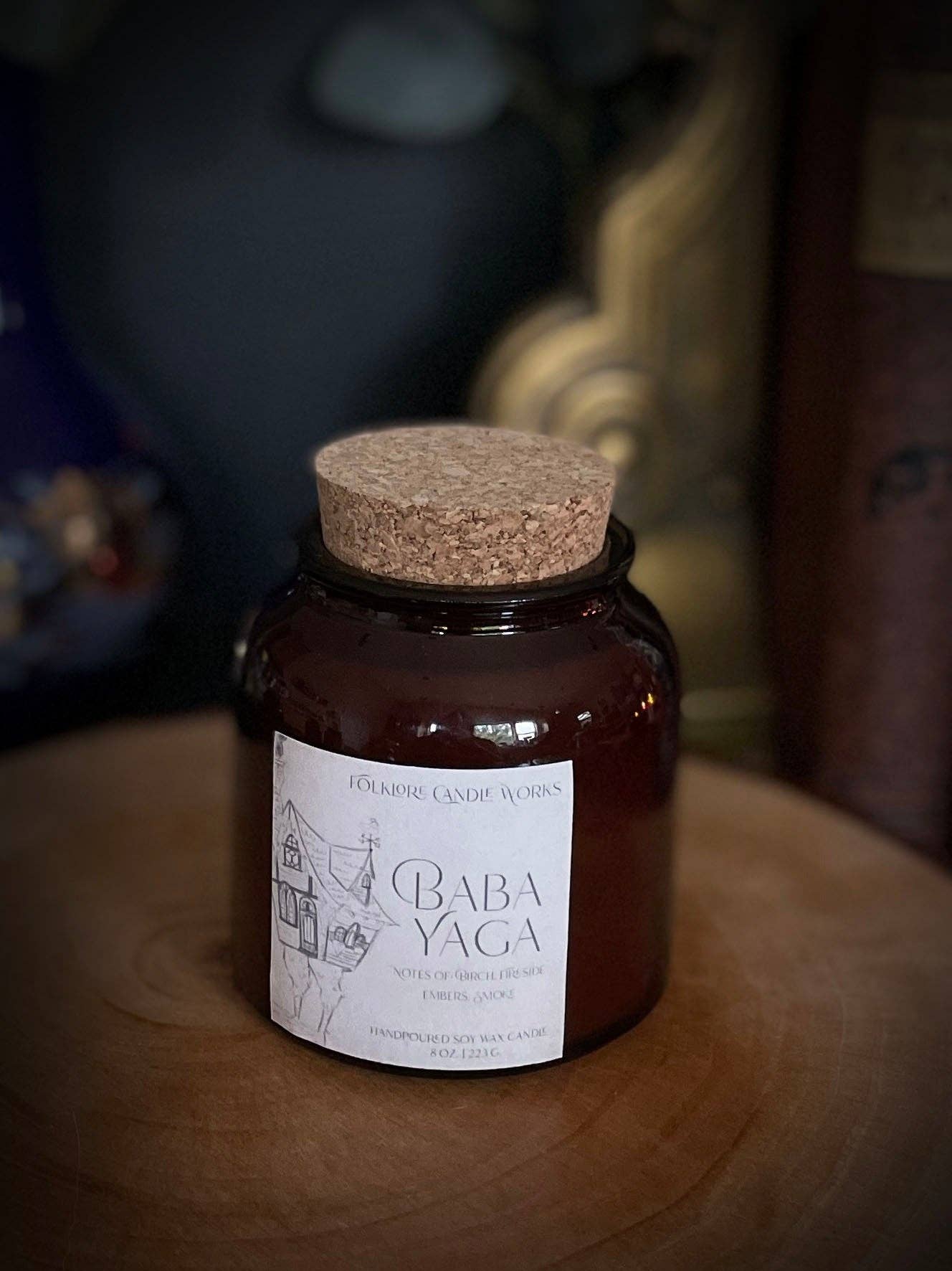 Folklore Candle Works - Wholesale Jar/Filled Candle - Baba Yaga || 8 oz. Folklore Themed Candle | Campfire Scent2