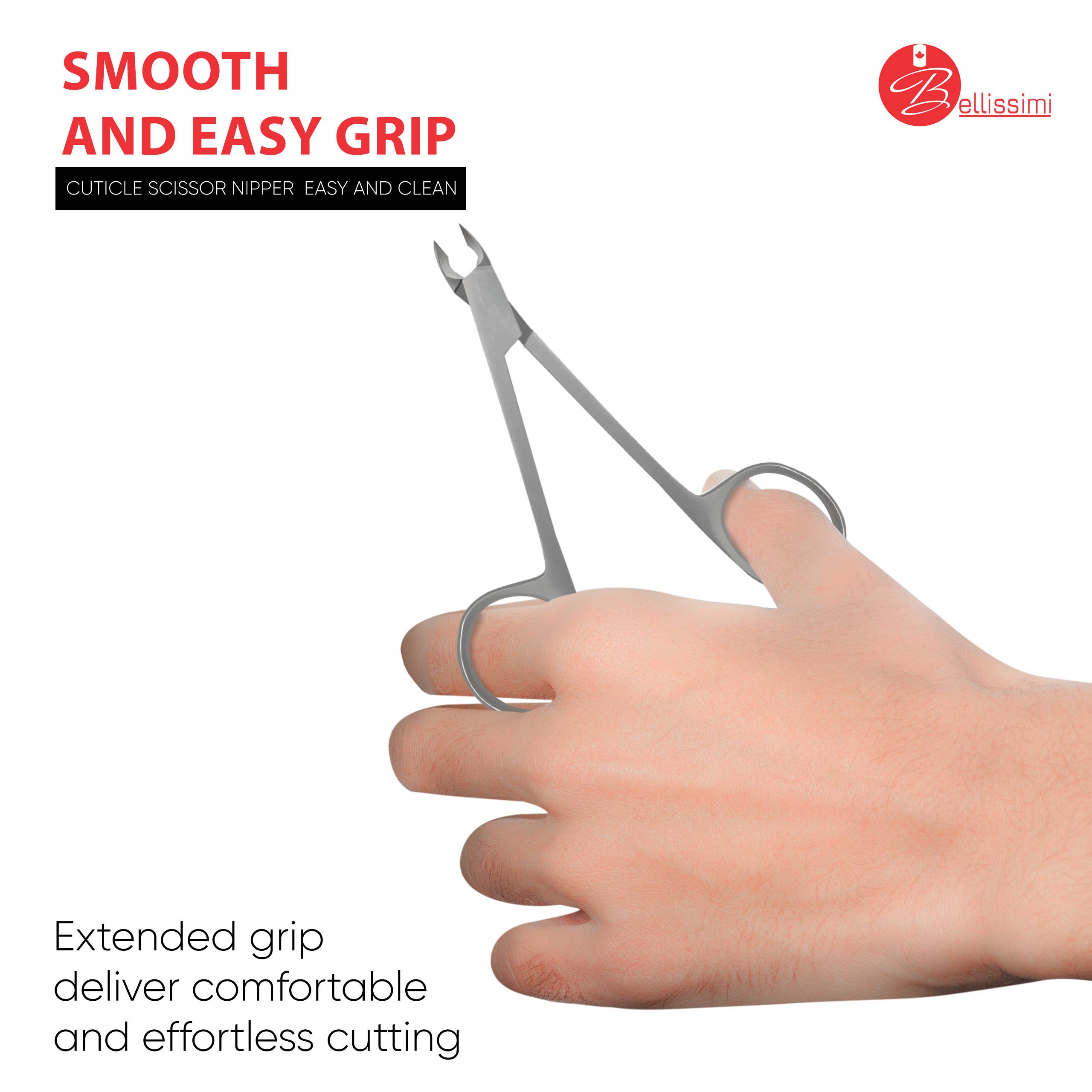 Bellissimi Professional Instruments – wholesale Nail clipper/scissor – Premium Scissor Style Cuticle Nipper - Professional Nipper4