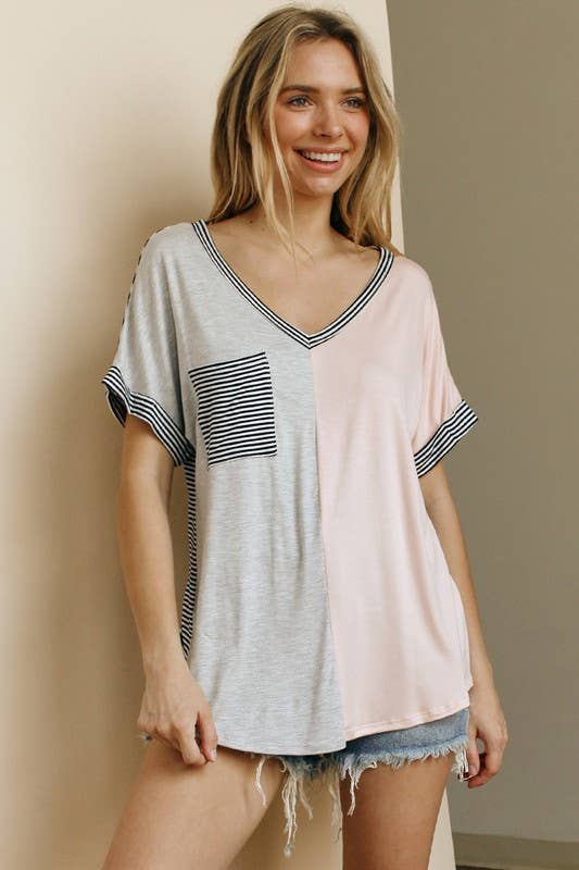 lovely melody - Wholesale Knit Top - Women's - LMT2377-Close Friendship V Neck Top0