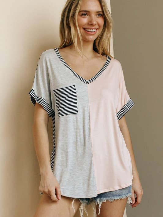 lovely melody - Wholesale Knit Top - Women's - LMT2377-Close Friendship V Neck Top